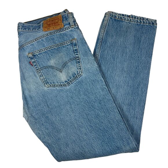 Vintage Levi's 501 Jeans Mens 38x34 Actual 35x32.5 Button Fly Denim USA 1990s - Picture 1 of 14